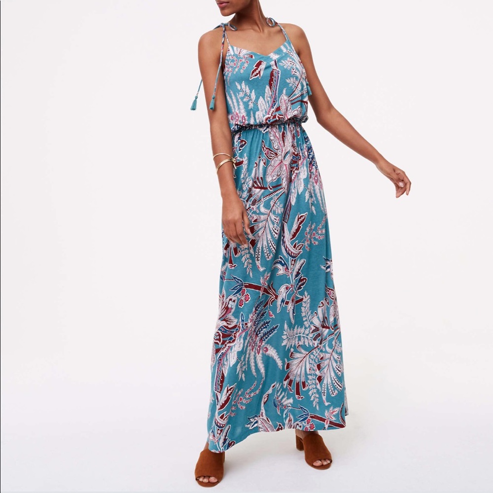 Loft strappy maxi dress in teal - xsp